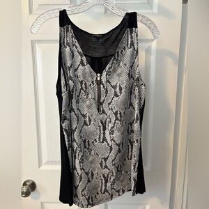 Express Black and Gray Snake Print Tank Top
